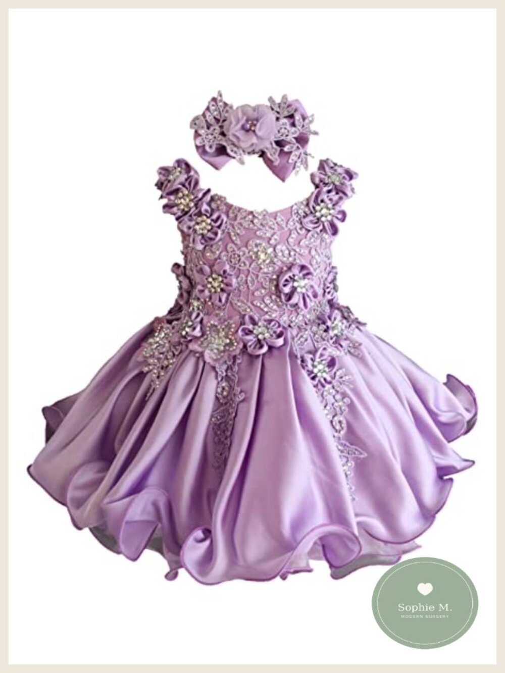 Girls Hand-Beaded Pageant Party Birthday Dress Floor Length Sleeveless